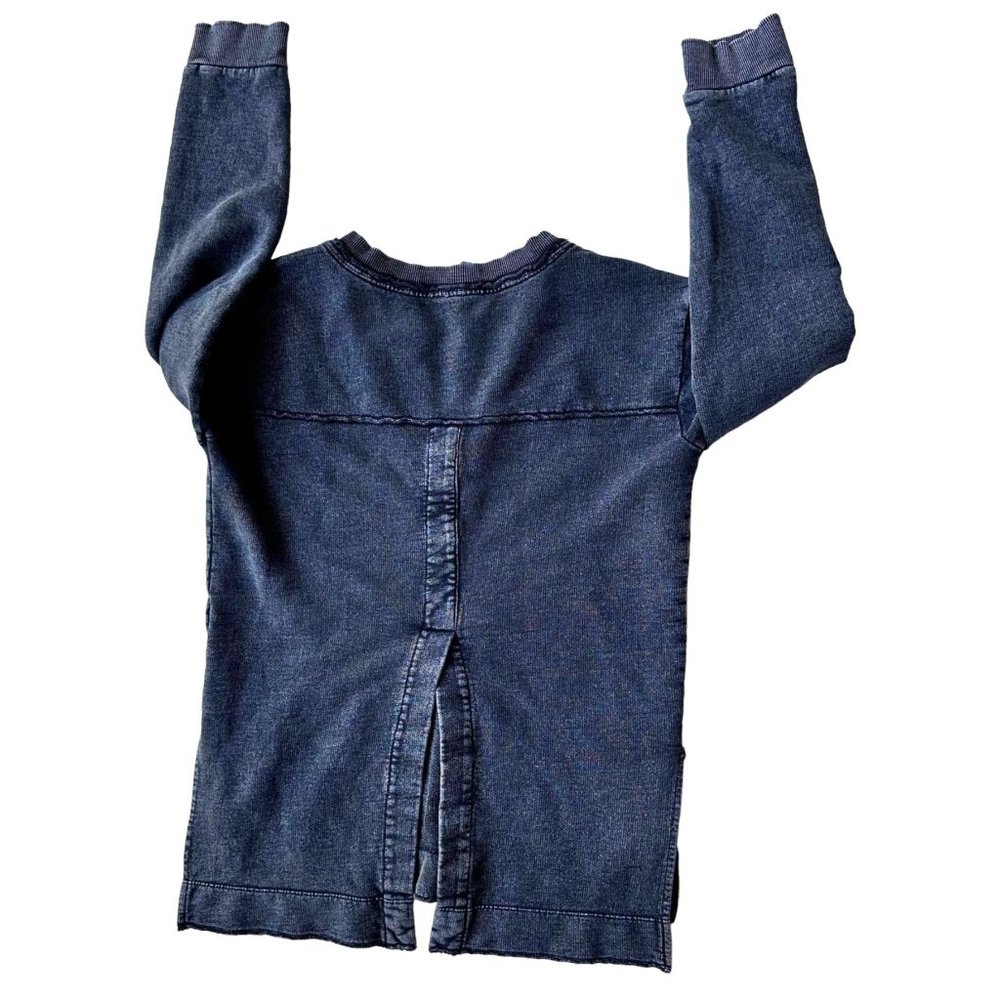 Anthropologie Pilcro Split Back Terry Top XS Extra Small Black Tunic Dis… - Picture 5 of 12